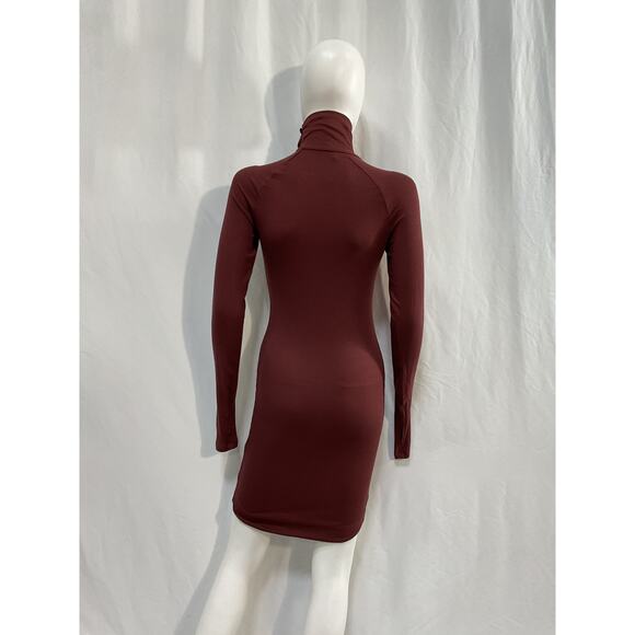 Alix Nyc 'Lisbon' Red Spandex Turtleneck Mini Dress Size M - Picture 2 of 4